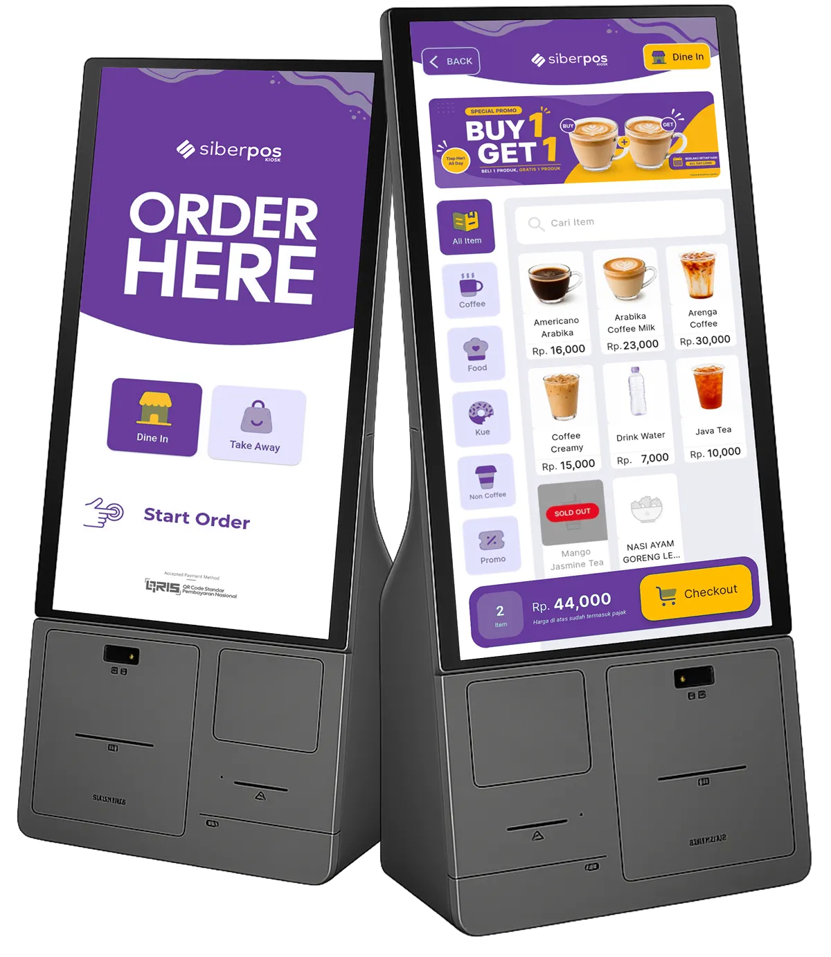 Perangkat Self Order KIOSK SiberPOS.