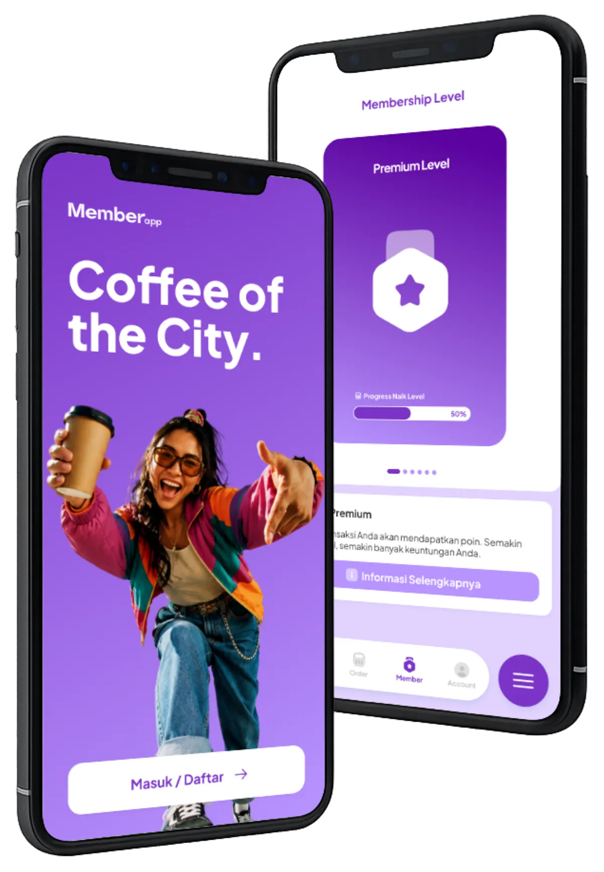 Tampilan MemberApp SiberPOS pada perangkat ponsel.